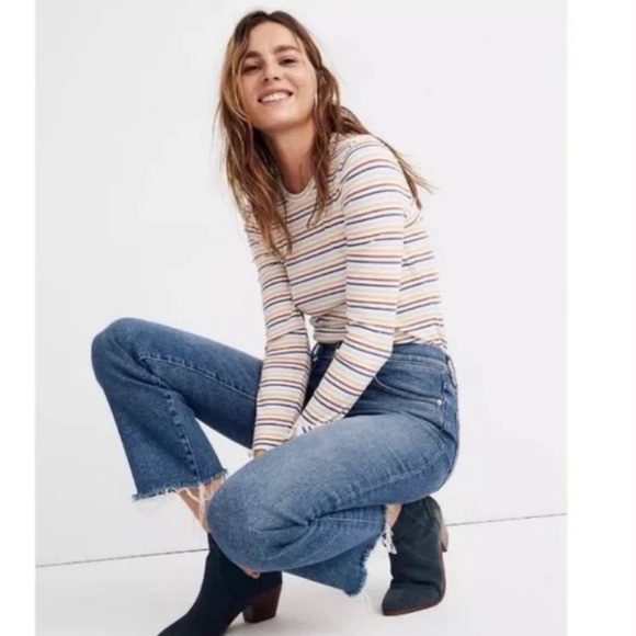 LEVI’S Wedgie Straight Raw Hem Medium Wash High Waisted Jeans - Picture 2 of 14